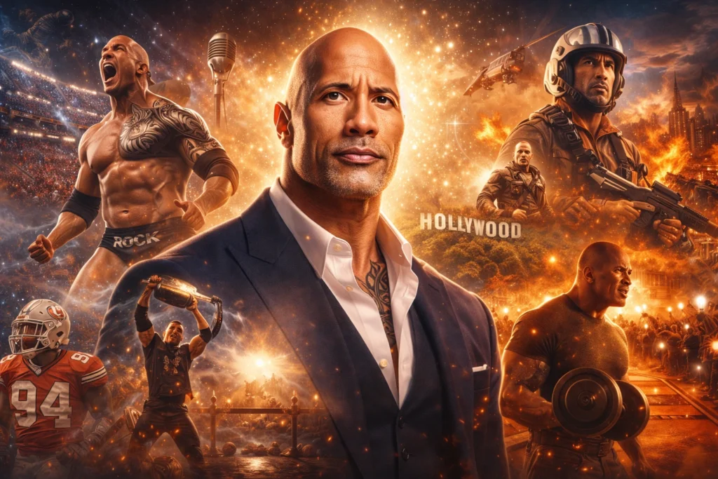 Dwayne Johnson smiling during a public appearance